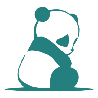 Sad Panda Decal (Turquoise)